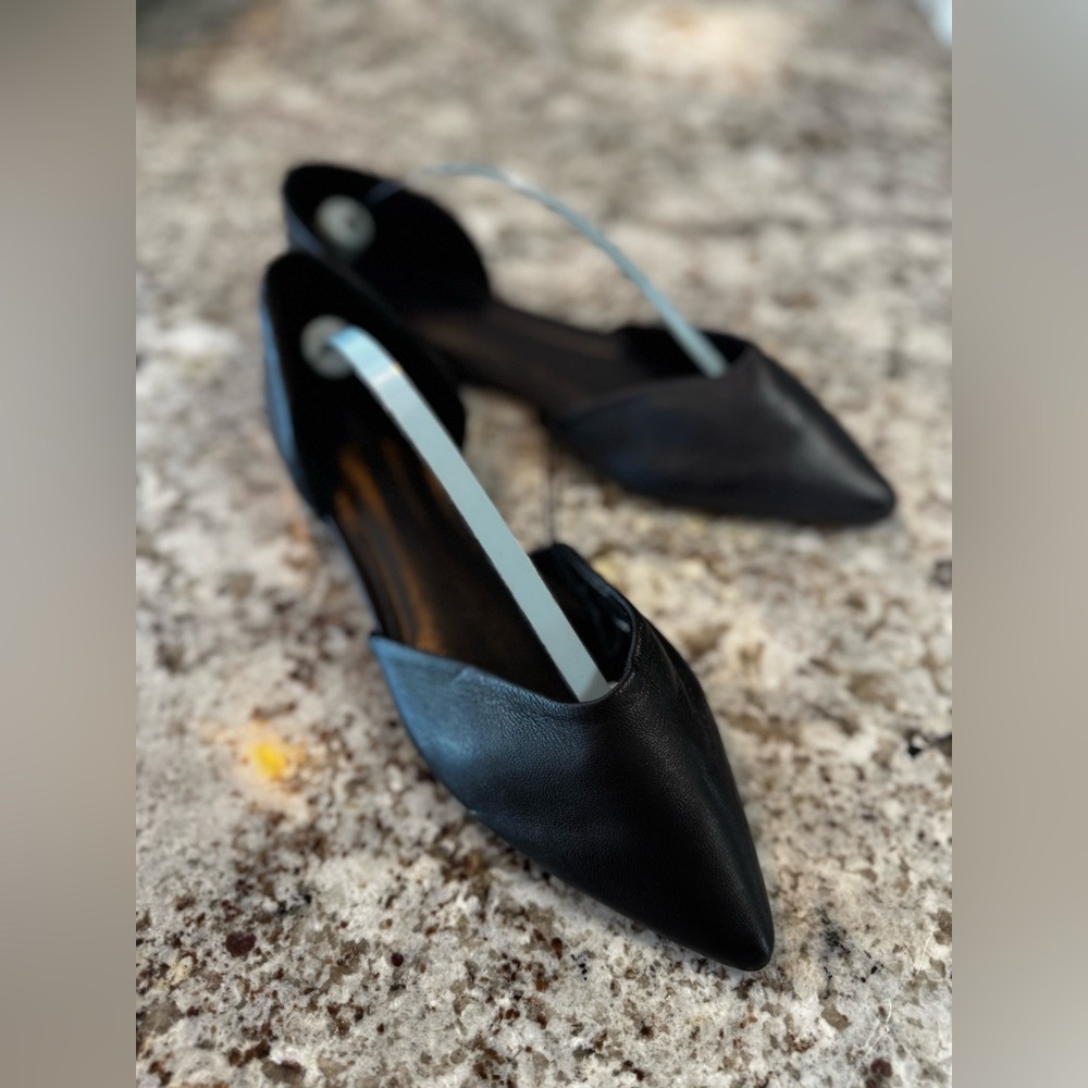 Banana Republic Black Leather Open Side Loafers